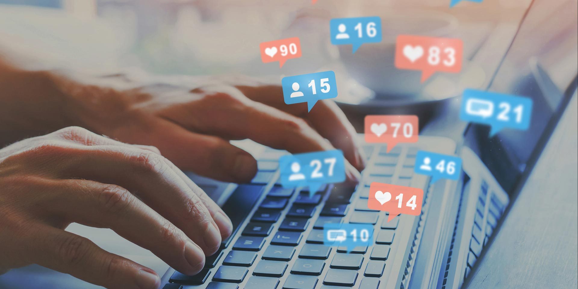 social-media-laptop laptop with social media likes coming out of it